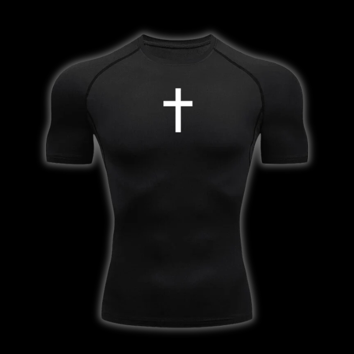 LuxCrux™ Casual Cross Short-Sleeved Compression Shirt