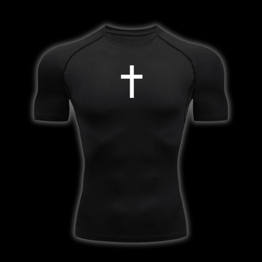 LuxCrux™ Casual Cross Short-Sleeved Compression Shirt