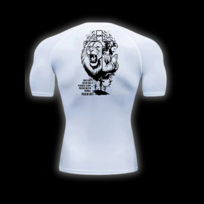 LuxCrux™ Psalms 46:1 Short-Sleeved Compression Shirt