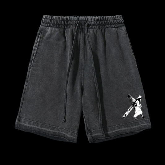 LuxCrux™ Jesus Vintage Shorts