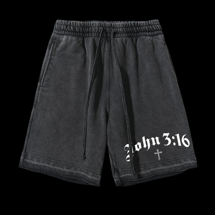 LuxCrux™ John 3:16 Vintage Shorts