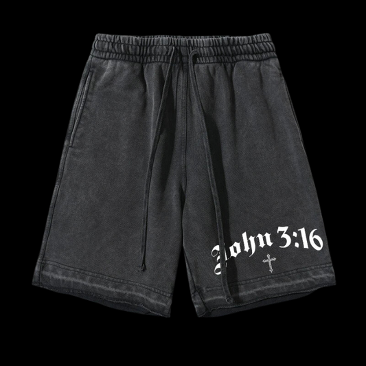 LuxCrux™ John 3:16 Vintage Shorts