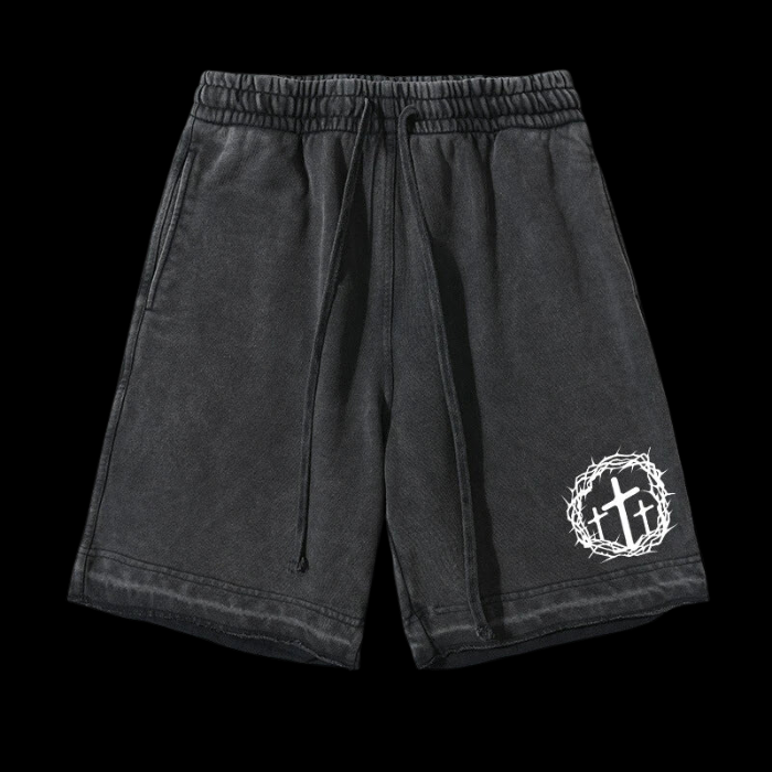 LuxCrux™ Trinity Crown Vintage Shorts