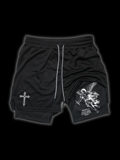 Front View of LuxCrux Angel Shorts
