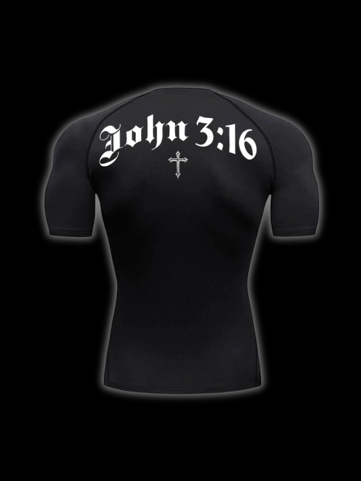 LuxCrux™ John 3:16 Short-Sleeved Compression Shirt